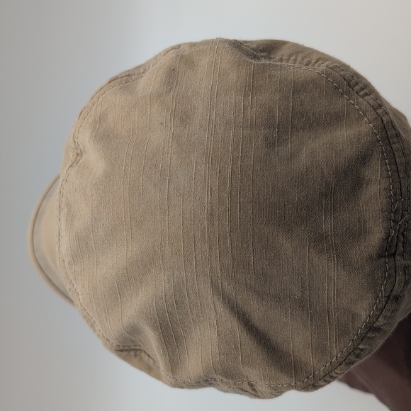 Tan Military Style Cap Adjustable Strap Chain Polyester Blend - Picture 7 of 12